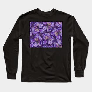 Iris watercolor pattern Long Sleeve T-Shirt